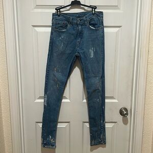 Men’s extra skinny Levi’s jeans 32×34  with paint mark design